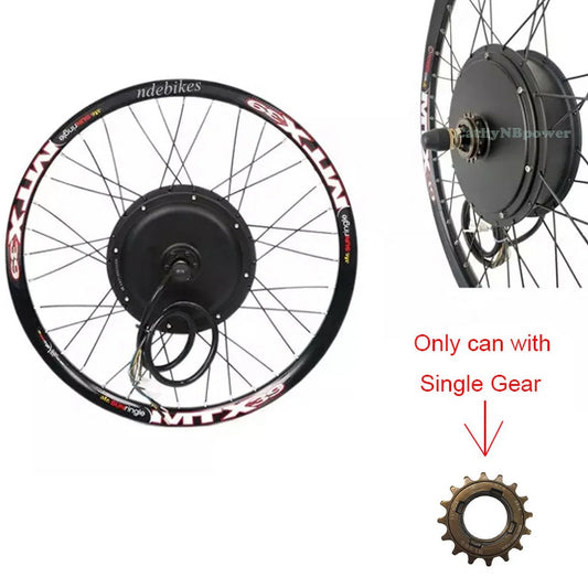 MTX 24Inch 135Mm Dropout 48V-72V 3000W Electric Bike Hub Motor Conversion Kit with 80A Dual Hall Controller and UKC1 Display