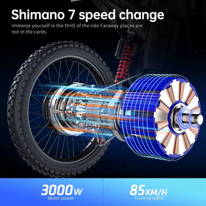 X21 Max Electric Motorcycles 3000W Brushless Gearless Motors 60V30AH Lithium Battery Speed 85Kmh Adult off Road Ebike